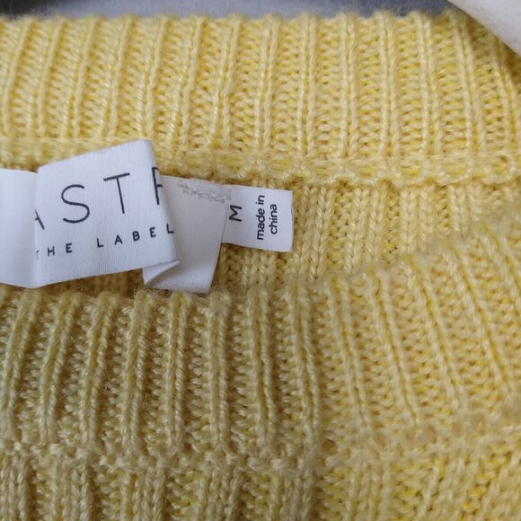 ASTR Astoria Sweater Womens M Sunshine Yellow Cropped Ribbed Knit Layered Chic - Picture 7 of 11